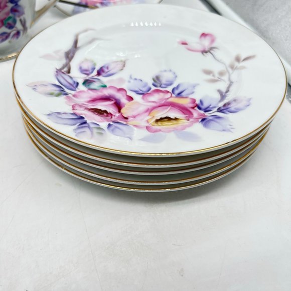 21 Pc Occupied Japan Tea Set Made 45-52 By Corona Large Floral Vintage Hand Pain - Picture 11 of 16